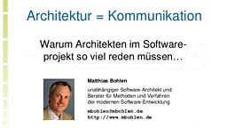 JAX 2005: Softwarearchitektur = Kommunikation
