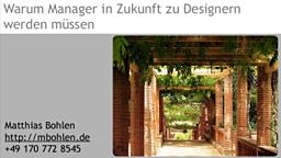 OOP 2013: Warum Manager zu Designern werden müssen