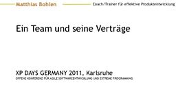 XPDays 2011: Ein Team und seine Verträge